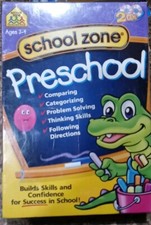 School Zone Preschool Reading Readiness CD Game PC WIN MAC CD-ROM New Sealed