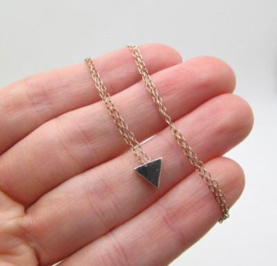 925 Sterling Silber kleiner Pfeil Dreieck ovale Kette Halskette 19 Zoll