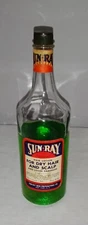 VINTAGE BARBERSHOP SUN RAY HAIR LOTION TONIC GLASS BOTTLE NEW YORK