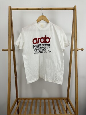 VTG 80s Arab Does It Better Funny Novelty Bug Pest Company Promo 50/50 T-Shirt L