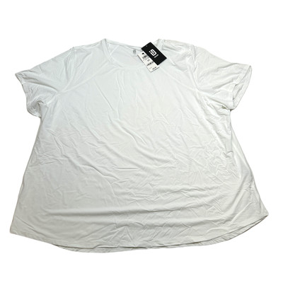 ID Ideology Plus Size Perforated T-Shirt Womens 3X Bright White