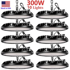 10 Pack 300W UFO LED High Bay Light Garage Industrial Commercial Warehouse Lamp