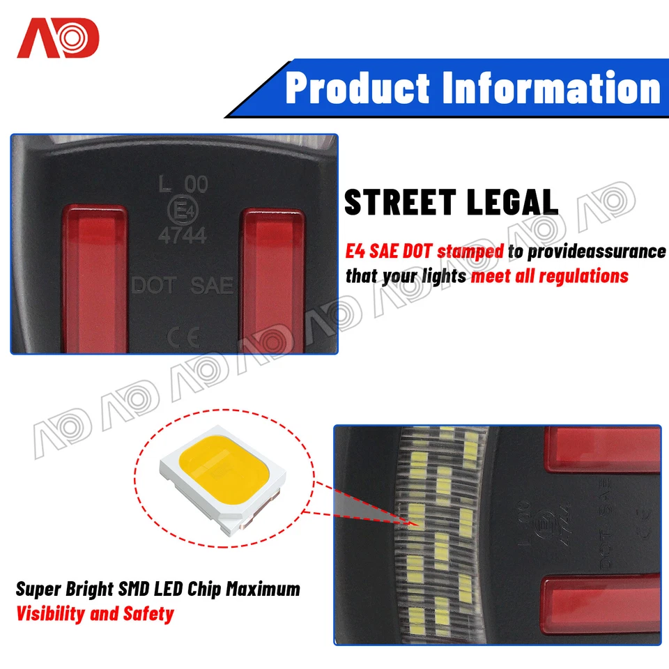 For 88-00 Chevy C/K 1500 2500 3500 "BRIGHT WHITE" LED License Plate Lights Lamps - Image 4 of 4