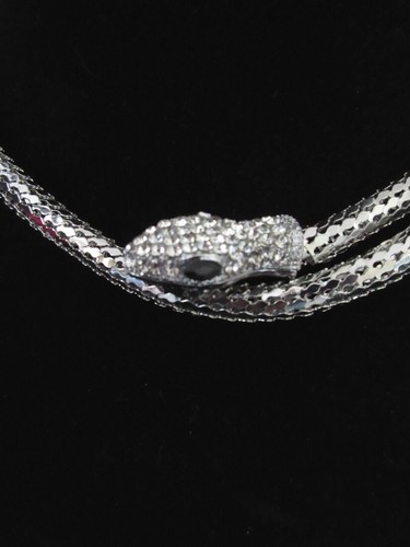 Collar Gargantilla Serpiente Dorada Estrás Metálico Envolvente Pulsera Cuerpo Cadena - Imagen 13 de 16