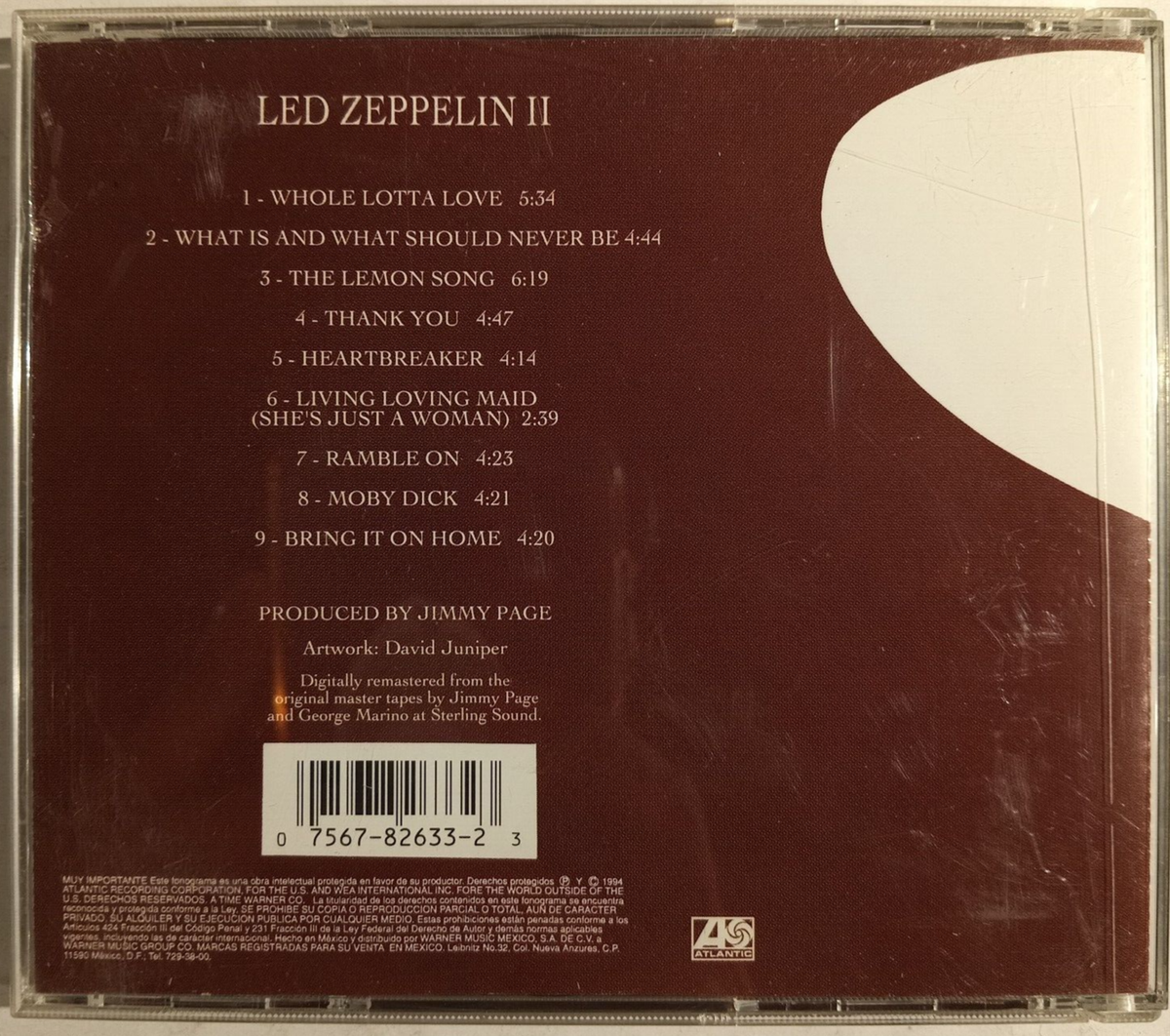LED ZEPPELIN - LED ZEPPELIN II - 1994 MEXICAN CD ALBUM, HARD