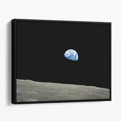 Earth Rise 1968 - View Of Earth From The Moon Outer Space Canvas Print ...