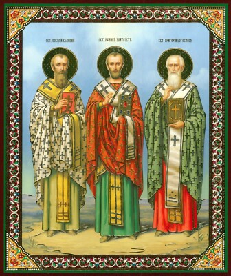 Drei Hierarchen: Heilige Basilius der Große, Gregor der Theologe, Johannes Chrysostomus