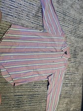 90s Vtg Polo Ralph Lauren Button Up Colorblock Mens Sz L Pastel Fun Shirt Stripe