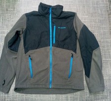 Columbia Size 18-20 Youth Black gray blue Full Zip Fleece preowned