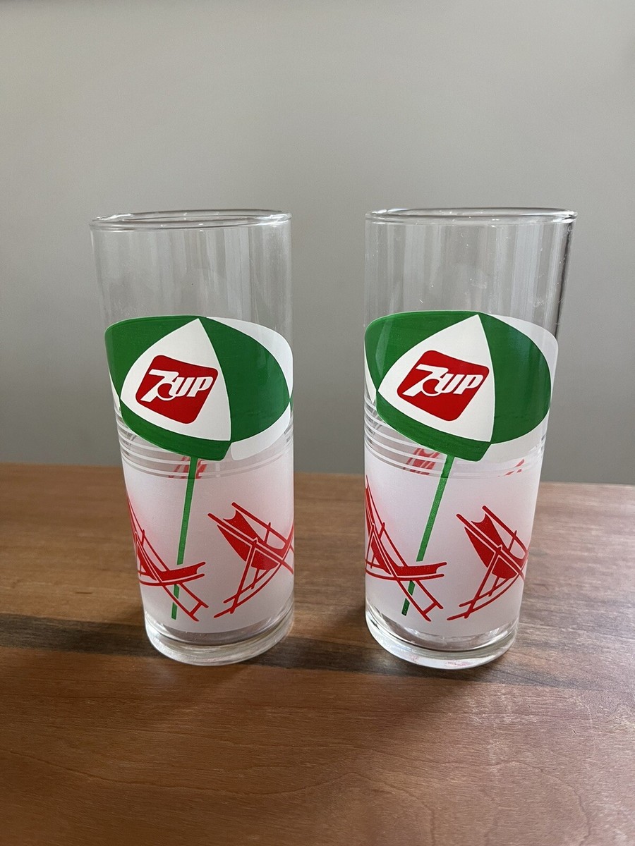 Two Vintage Libbey 7-Up 6