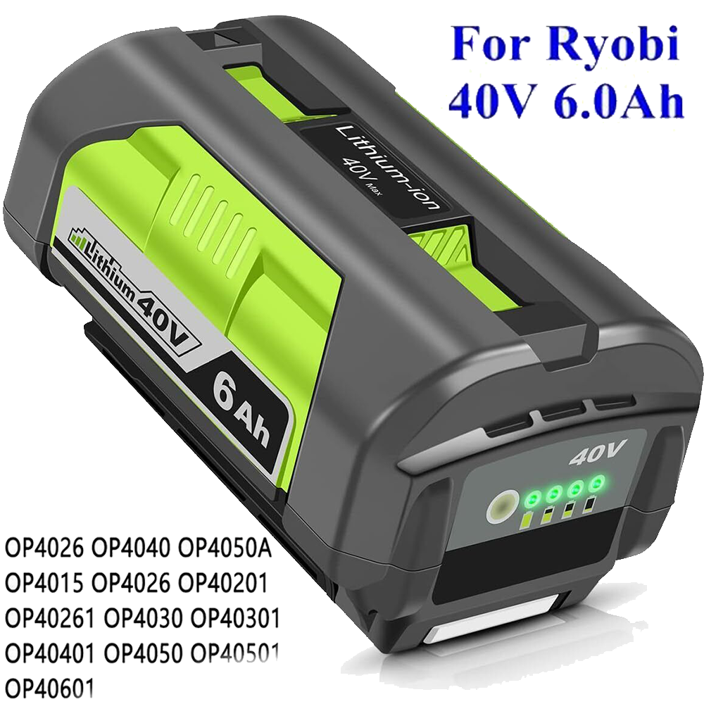 40V 6.0Ah High-Capacity Lithium-Ion Battery for Ryobi OP4050 OP40602