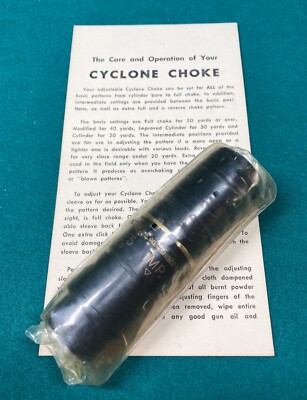 NOS. Cyclone Choke tube, Adjustable Vented 16 gauge shotgun, .738'' thread. Poly