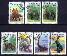 Animaux Préhistoriques Tanzanie 1991 (23) Yvert n° 714 à 720 oblitérés used