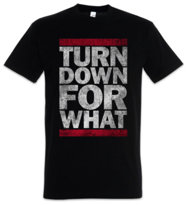 Turn Down For What T-Shirt Fun Music Dance Rave Hip Hop Rap Disco Club Raver