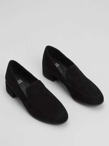 Eileen Fisher Women’s Elan Suede Loafers Size 8.5 Black Slip On Comfort - Picture 1 of 9