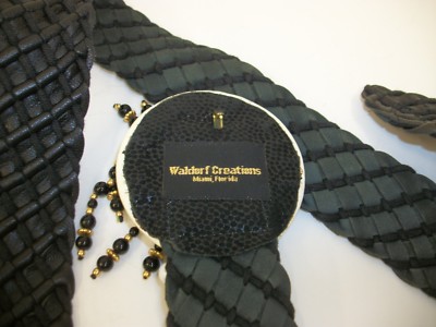 Waldorf Creations 80s Leather Statement Belt with Metallic and Animal Print Vintage statement belt waldorf - Gem main image 4
