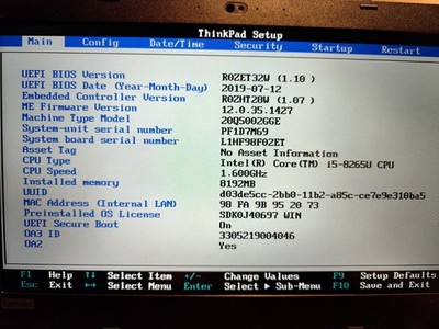 Lenovo ThinkPad L490 ''14''  Core i5-8265U 8 GB