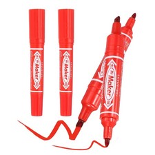 Broad  Fine Tip Markers, 4Pcs Oil-Based Markers Highlighter, Red