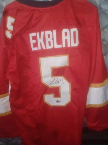 NHL Aaron Ekblad Signed Jersey Beckett COA*Read Description*
