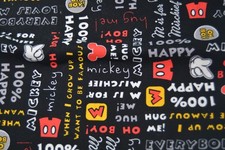 7/8ths yard cotton fabric Mickey with words, Disney for Springs 2015 44" wide