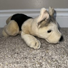 Vintage FAO Schwarz TANGO German Shepherd Silver Lining Pals Stuffed Plush 10  