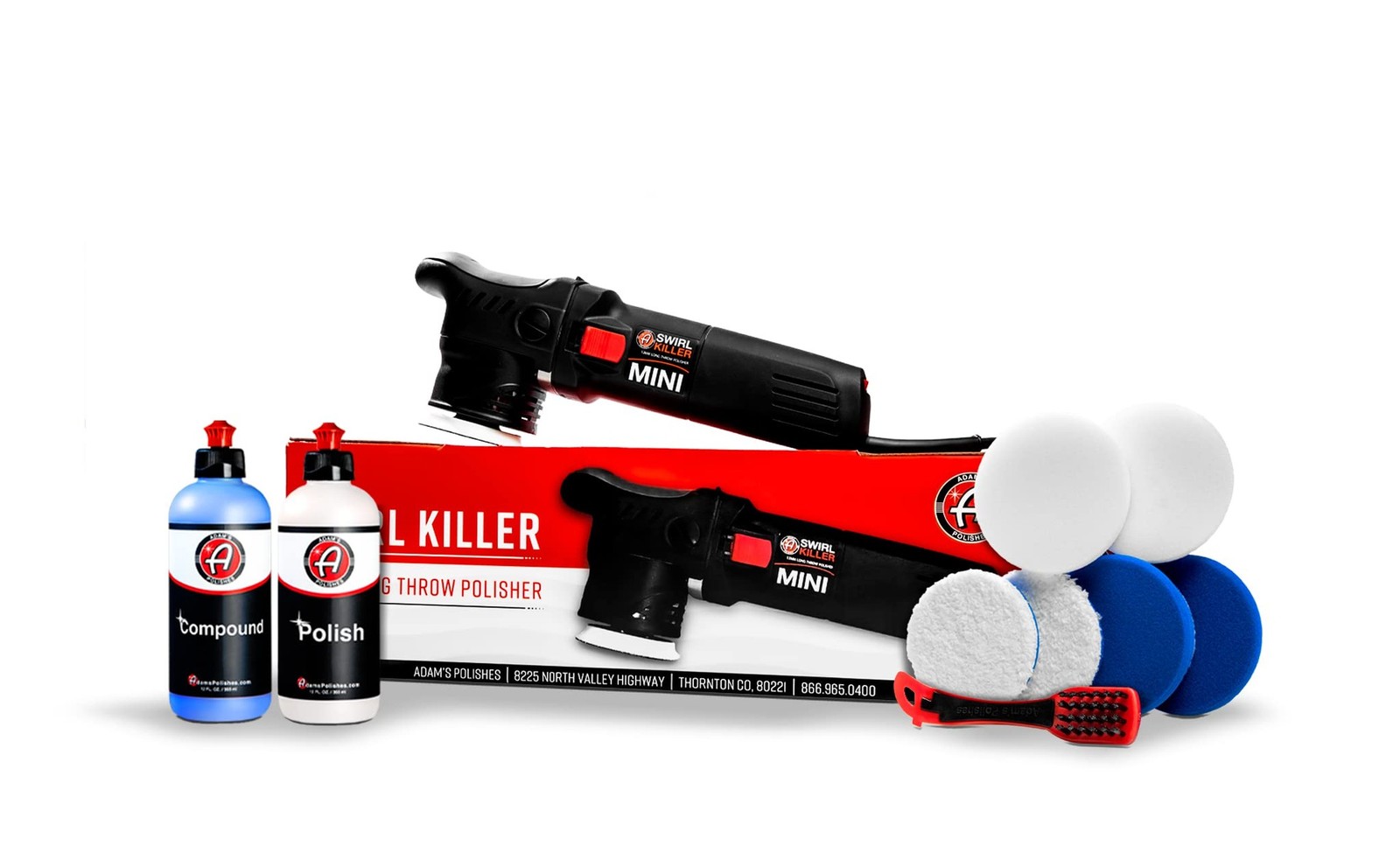 Adam's Polishes Swirl Killer 12mm Car Buffer Polisher Kit, Orbital Polishing ...