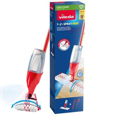Vileda 1-2 Spray Max doppelseitiger Mikrofasermopp Starterset Hartbodenreiniger