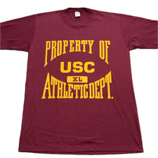 USC Athletic Department T-Shirt Mens L White USA Made Single Stitch Trojans