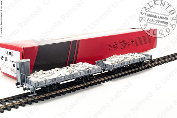 Acme 45126 H0 1:87 Satz Von 2 GüTerwagen Waren Fs Typ Vkkklmm In Livree Grau-image