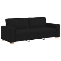 Sofa 3-Sitzer Stoff Schwarz 180 Cm Couch