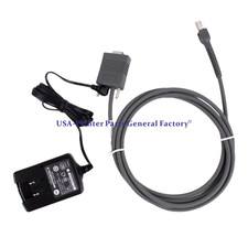 6FT RS232 Serial Cable  AC Power Adapter Fit For Motorola Symbol LS2208 Scanner