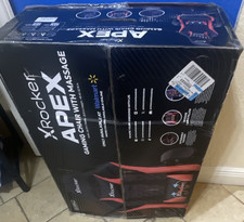 X Rocker APEX Gaming Chair Black Red Massage Lumbar Pillow Ergonomic Footrest
