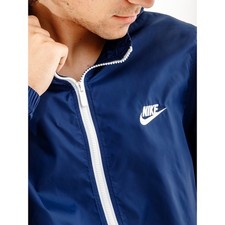 Nike Vintage Rare Club Woven Jacket Navy Blue Nylon Shiny Glanz Large