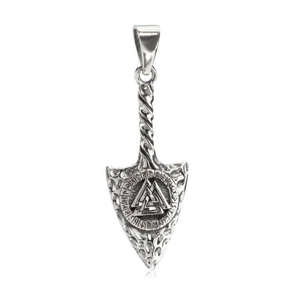 KettenanhäNger Pfeilspitze 925 Silber Oxidiert 3,5Cm Keltisch Wikinger Amulett-image