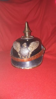 Pickelhaube Preussen für Offiziere mit Schuppenkette
