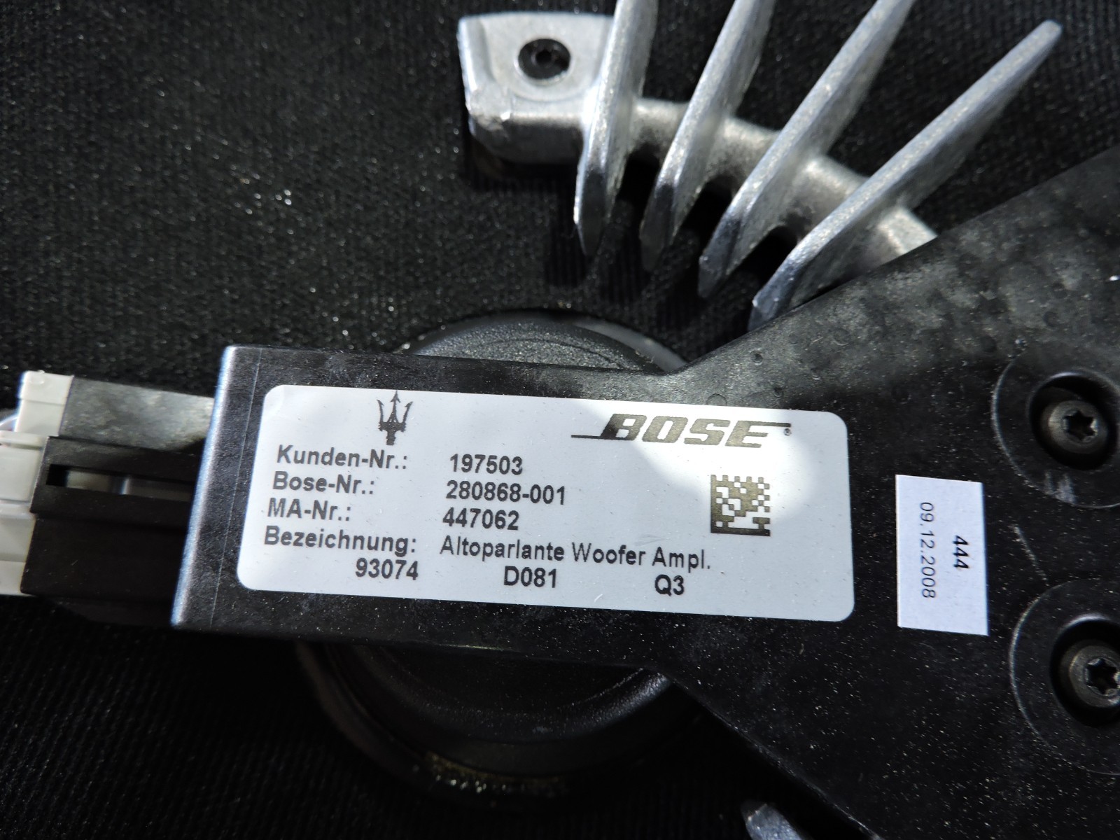 2008-13 MASERATI GRANTURISMO SUBWOOFER SPEAKER 197503