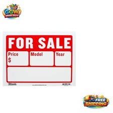 Pack of 2 Bright Plastic For Sale Signs - 9" x 12" with Customizable Lines