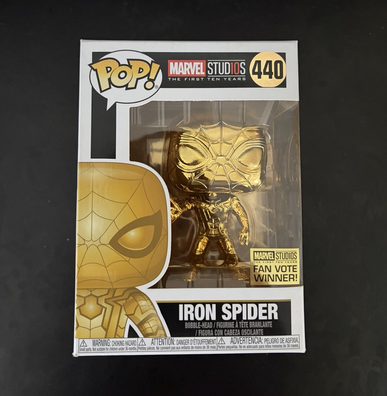 Funko Pop! Marvel Iron Spider Gold Vinyl Figure #440 Fan Vote Winner