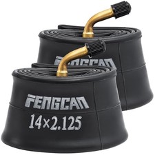 2 Pcs 14x2.125 E-Bike Tubes with Angled Schrader Valve Stem 14 x 2.125