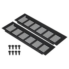 10"x3" Air Vent Cover 2pcs Door Grille Ventilation Louvered for Cabinet Black