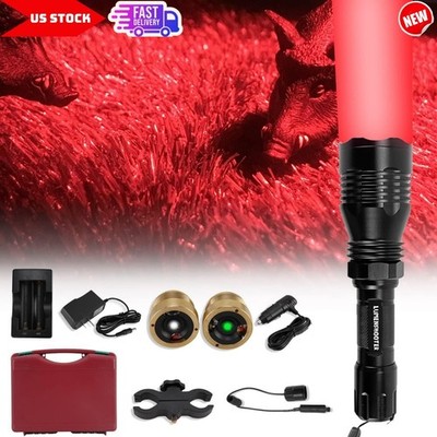 Green Red White Hunting Flashlight Kit, Predator Light for Coyote, Hog, Fox Hunt