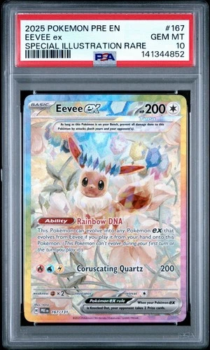 2025 POKEMON PRE EN-PRISMATIC EVOLUTIONS #167 EEVEE EX PSA 10