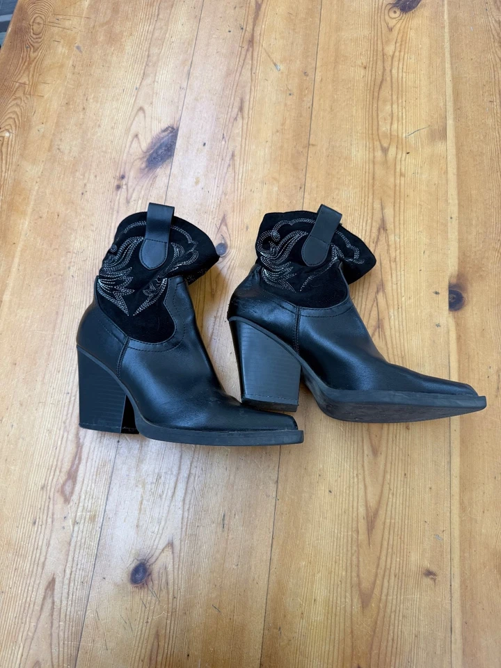 Dolce Vita Keller Women's Black Leather Western Boots Sz 6 F8 - Image 2 of 4