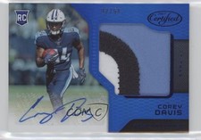 2017 Certified Freshman Fabric Signatures Mirror Blue 32/50 Corey Davis Auto 0ar