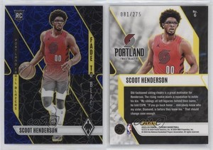 2023 Panini Phoenix Fade to Black Blue Lazer /275 Scoot Henderson #6 Rookie RC