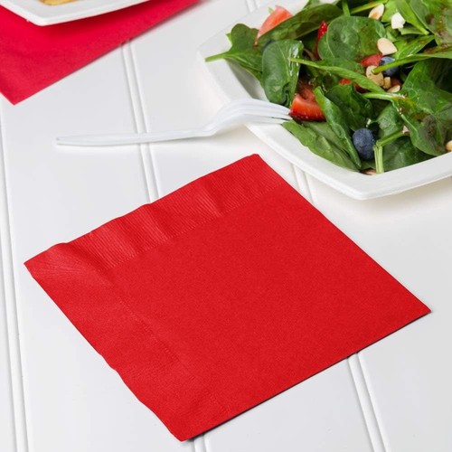 250 Count of 2 PLY Luncheon Napkins in Red - 6.5" x 6.5" - 第 3/3 張圖片