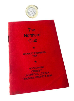 Cricket Handbuch Fixture Card Crosby 1998 Vintage ra