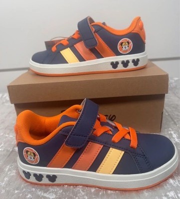 Adidas x Disney Grand Court Mickey EL K Kids 12K Blue Orange JS2345 New in Box