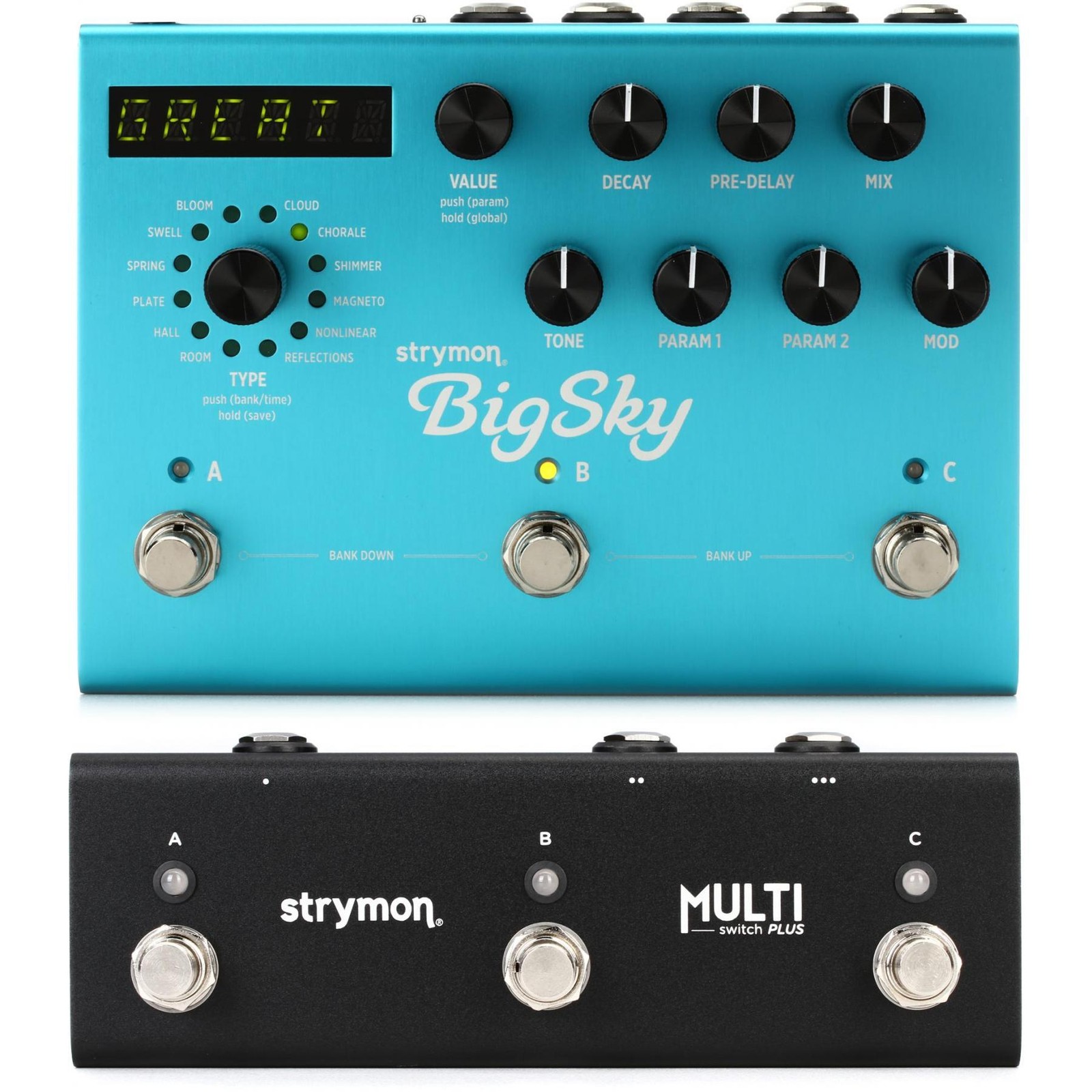 Многомерная педаль реверберации Strymon BigSky и набор Multi Switch Plus