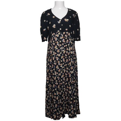 Maxikleid, Größe: 44, Schwarz/Mehrfarbig, Blumen, Damen #Jkh